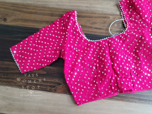 Soft Georgette foil mirror work Blouse