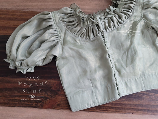 Designer Mettalic Tissue Organza Silk Blouse