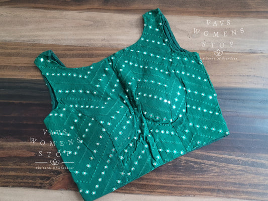 Soft Georgette foil mirror work Sleeveless Blouse