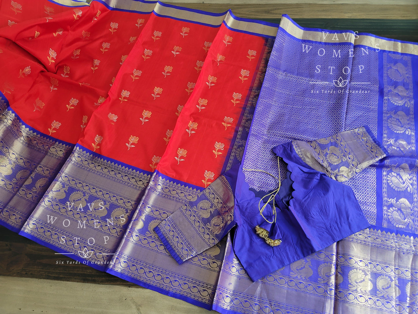 Designer Pure Kuppadam Kanchi Soft Silk Saree - Blouse