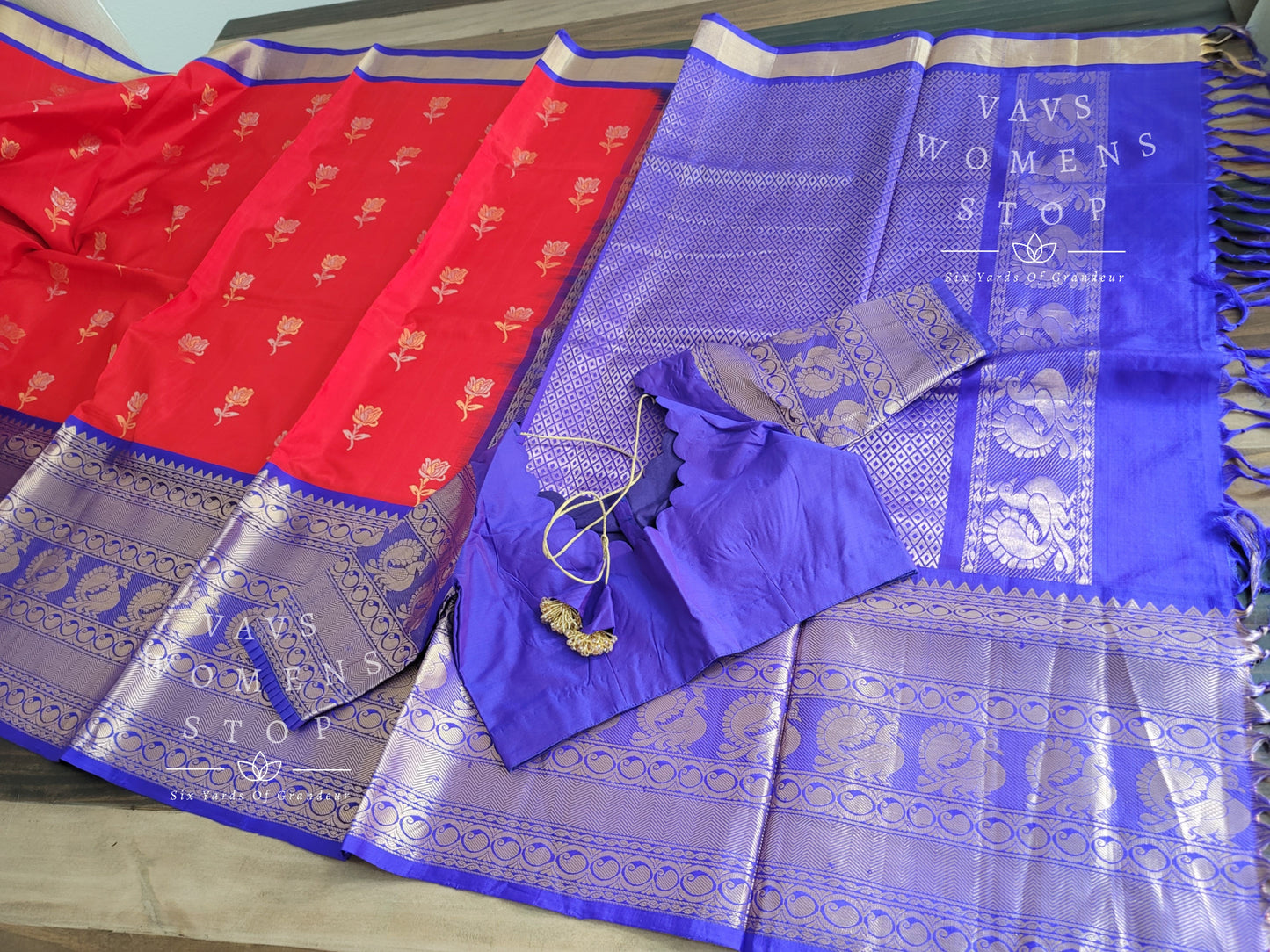 Designer Pure Kuppadam Kanchi Soft Silk Saree - Blouse