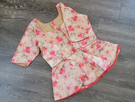 Croptop/Shirt Patterned Blouse