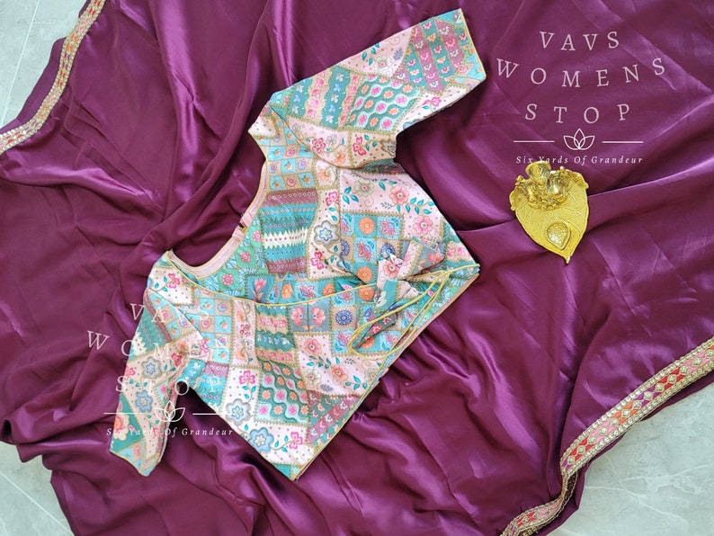 Plain Viscose Modal Silk Saree Paired - Pure Tussar Rawsilk Embroidery Blouse