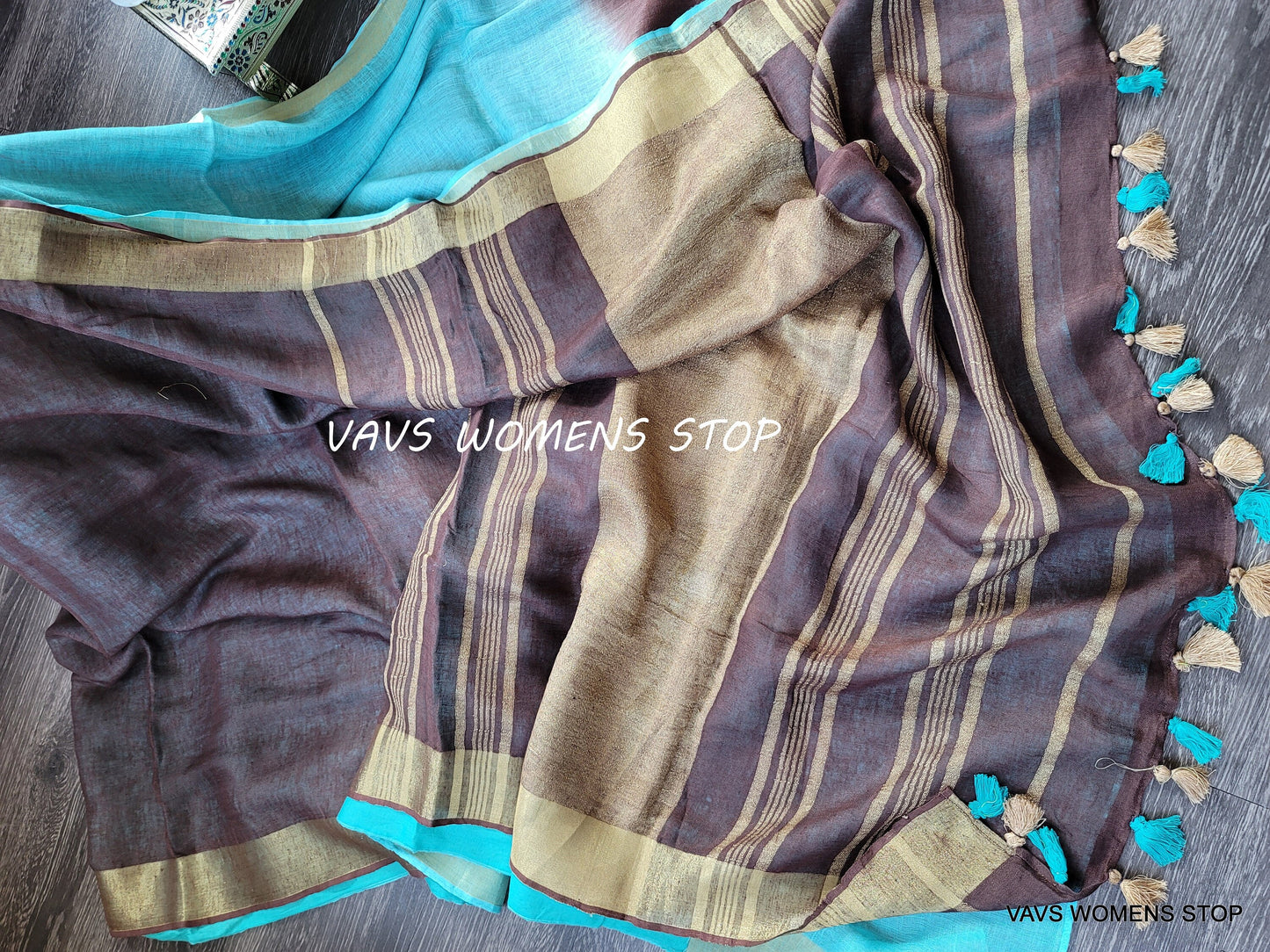 Pure Linen By Linen Shaded Half Saree Pattern