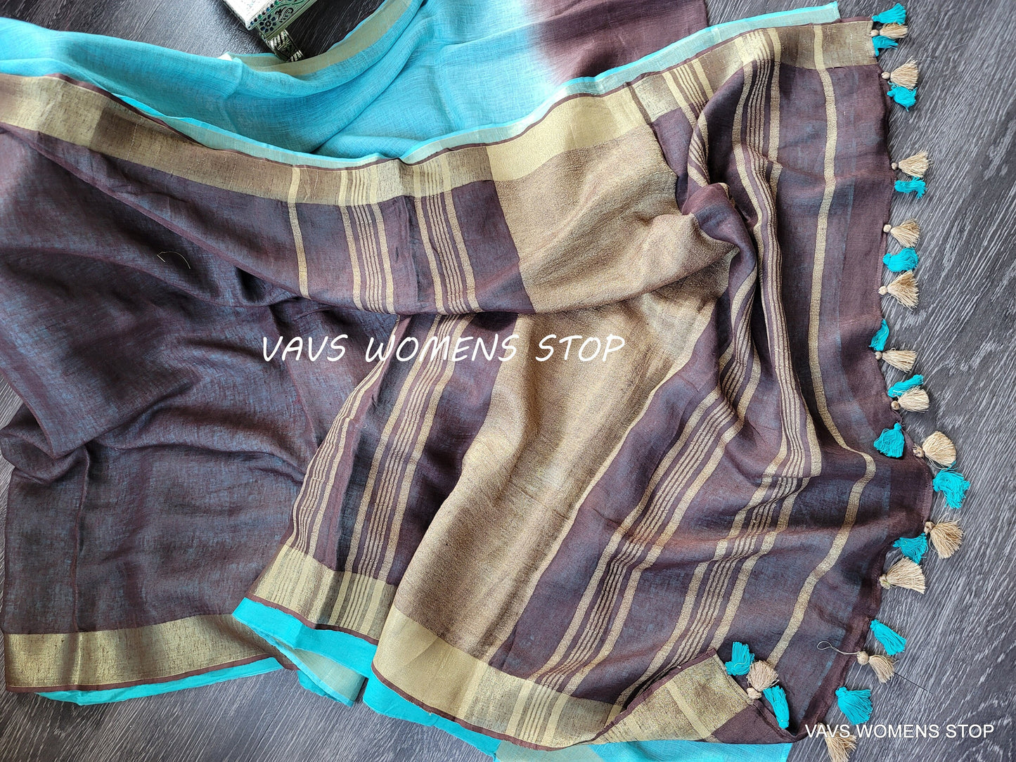 Pure Linen By Linen Shaded Half Saree Pattern