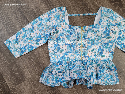 Croptop/Shirt Patterned Blouse
