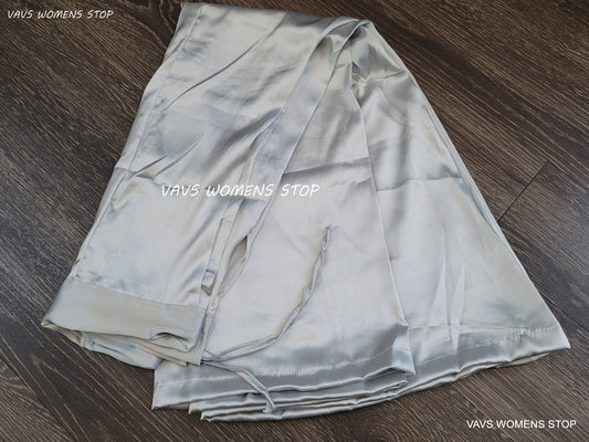 Grey Silver Color Satin Petticoat